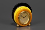 Tri-Color Disc Design Geometric LUX Catalin Bakelite Clock